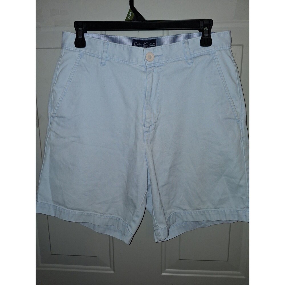 Coastal Cotton Shorts Men’s Size 30 Light Blue Chino Flat Front Pima Cotton